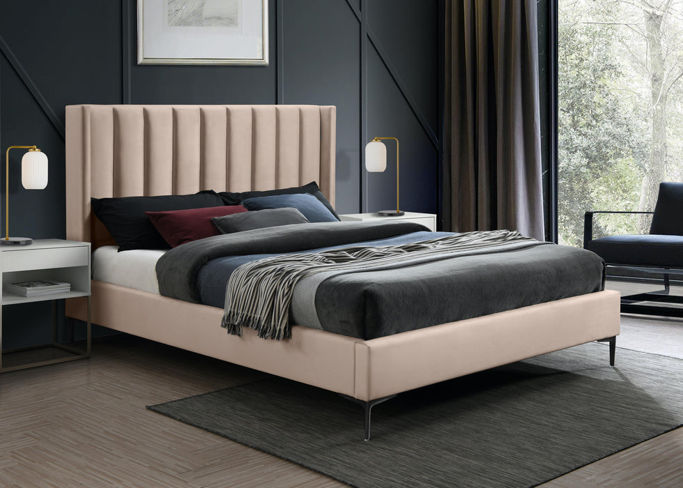 Nadia Pink Velvet King Bed - Royal Furniture & Gifts (MI) - Multi Location
