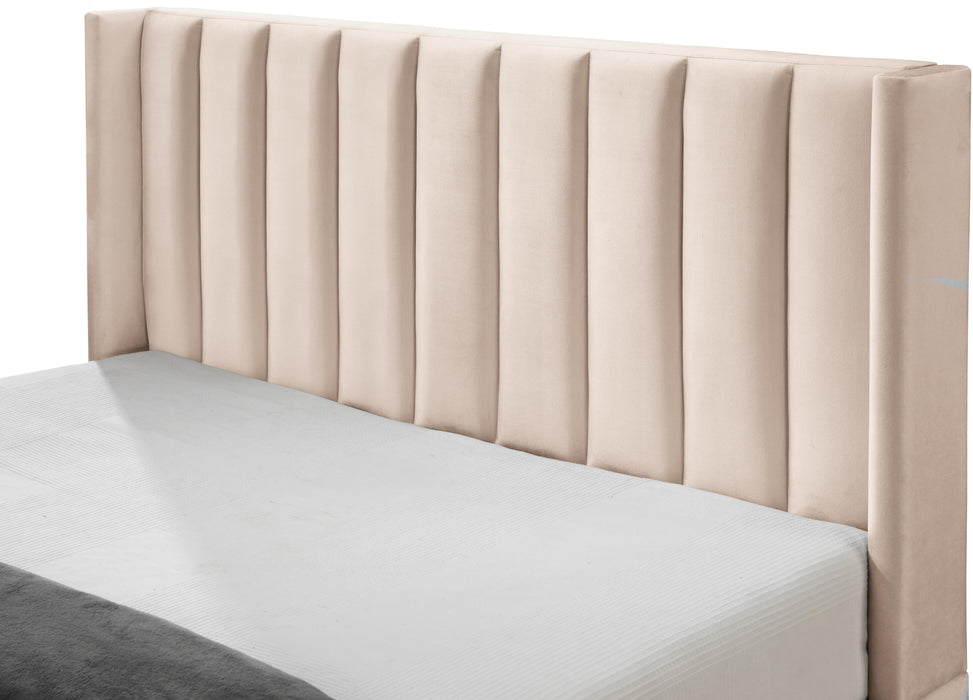 Nadia Pink Velvet Queen Bed - Royal Furniture & Gifts (MI) - Multi Location