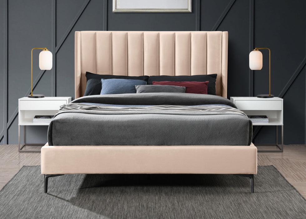 Nadia Pink Velvet Queen Bed - Royal Furniture & Gifts (MI) - Multi Location