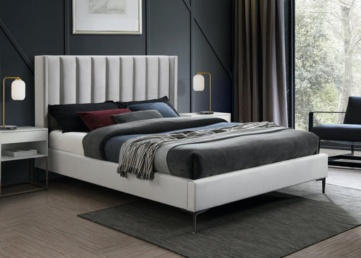 Nadia Cream Velvet King Bed - Royal Furniture & Gifts (MI) - Multi Location