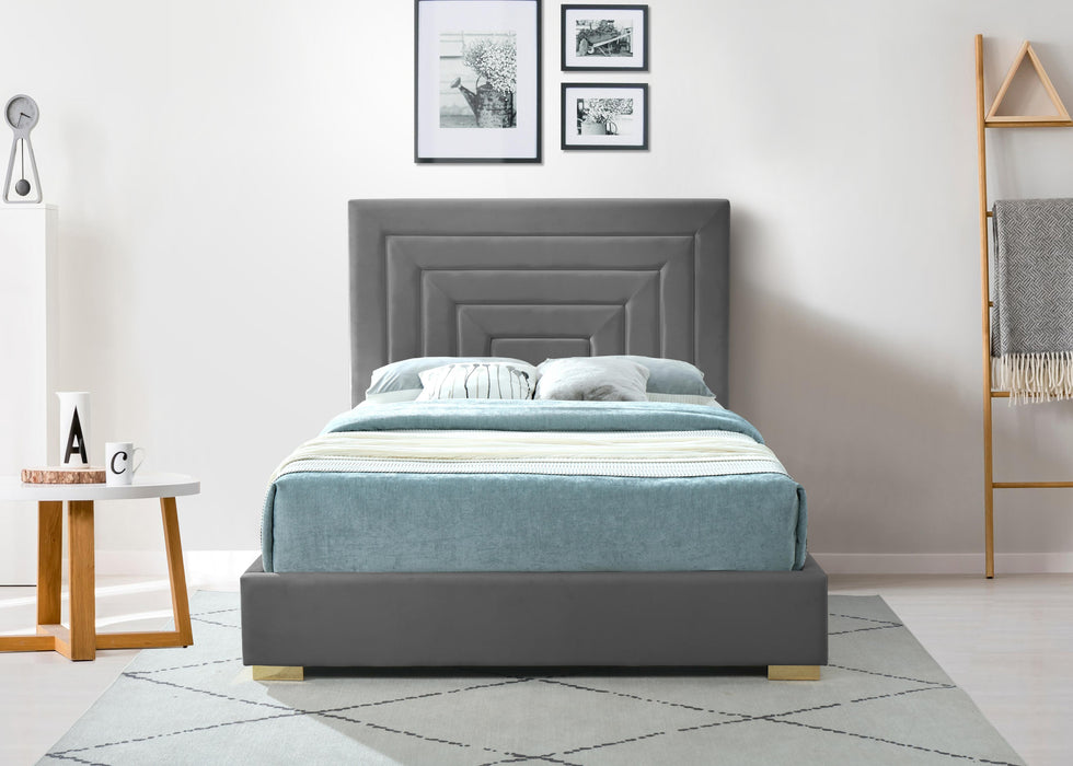 Nora Grey Velvet King Bed - Royal Furniture & Gifts (MI) - Multi Location