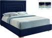 Nora Navy Velvet King Bed - Royal Furniture & Gifts (MI) - Multi Location