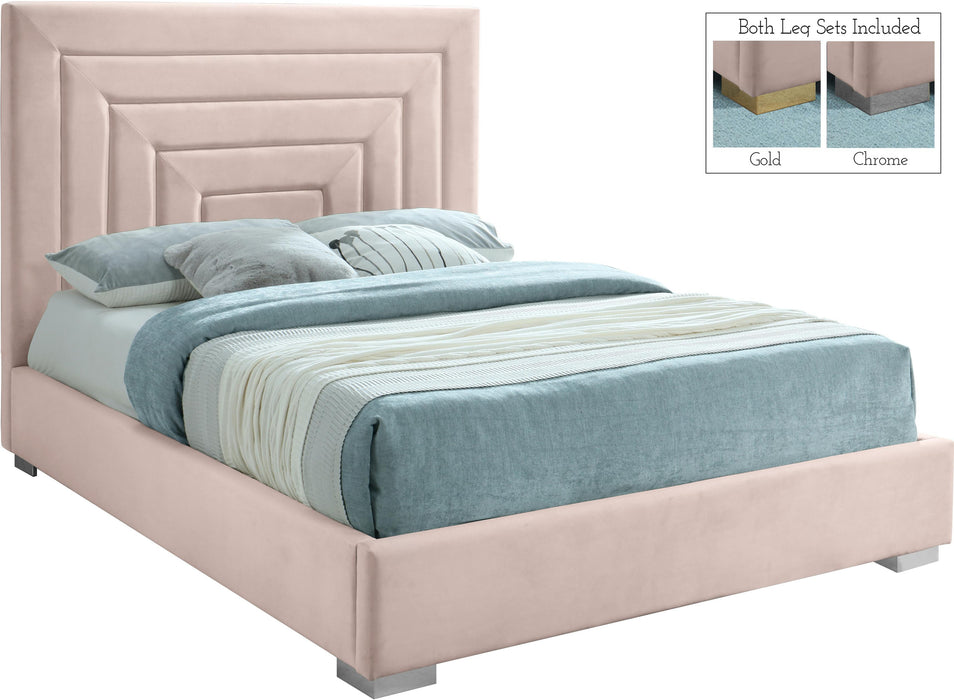 Nora Pink Velvet King Bed - Royal Furniture & Gifts (MI) - Multi Location