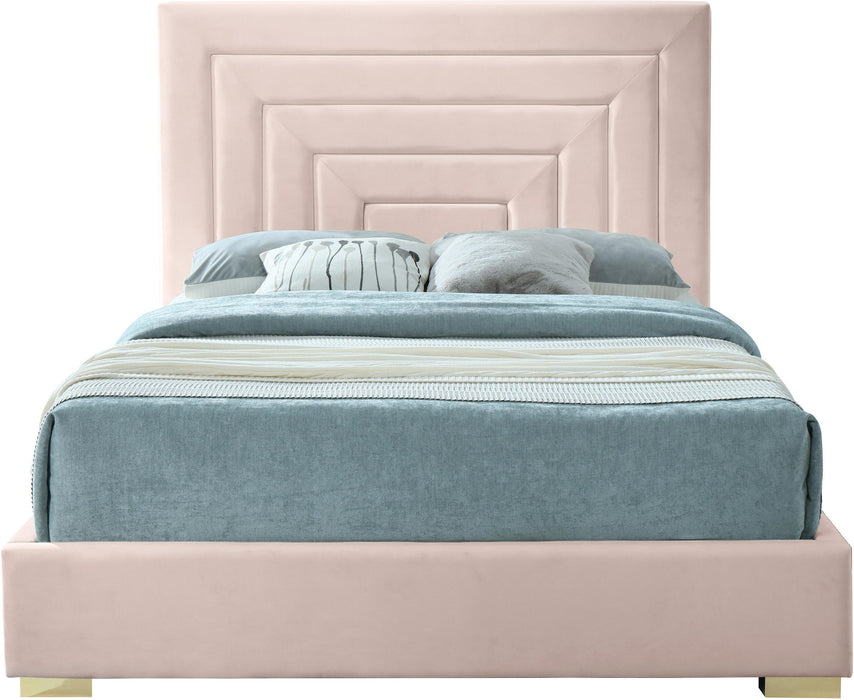 Nora Pink Velvet King Bed - Royal Furniture & Gifts (MI) - Multi Location