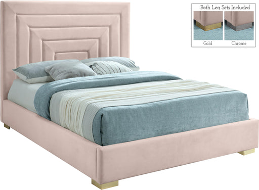 Nora Pink Velvet Queen Bed - Royal Furniture & Gifts (MI) - Multi Location