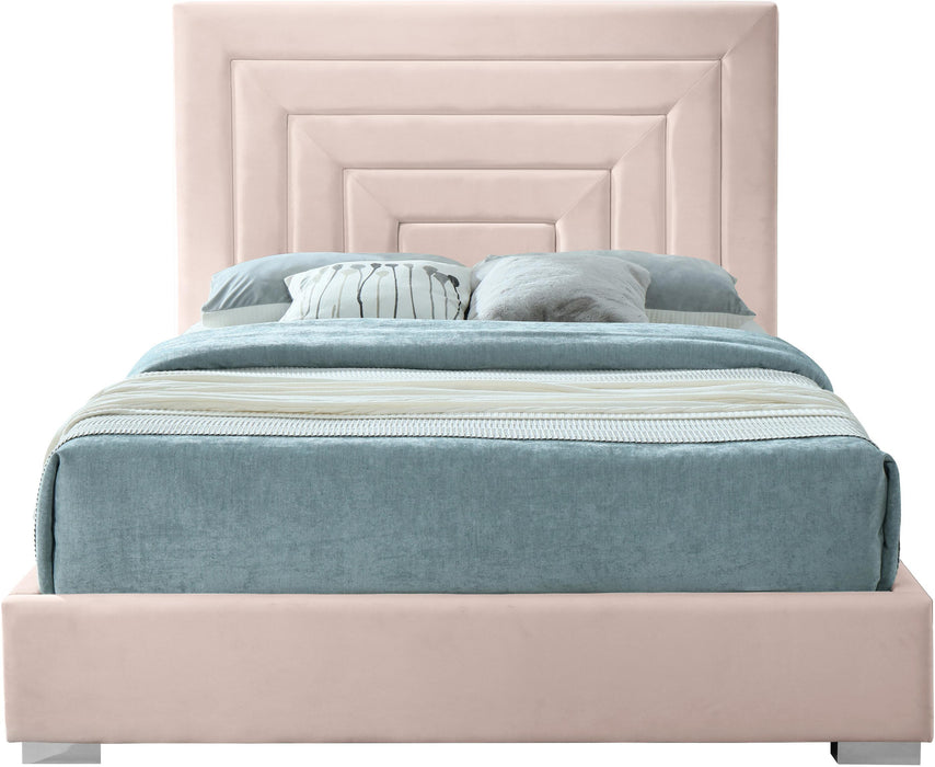 Nora Pink Velvet King Bed - Royal Furniture & Gifts (MI) - Multi Location