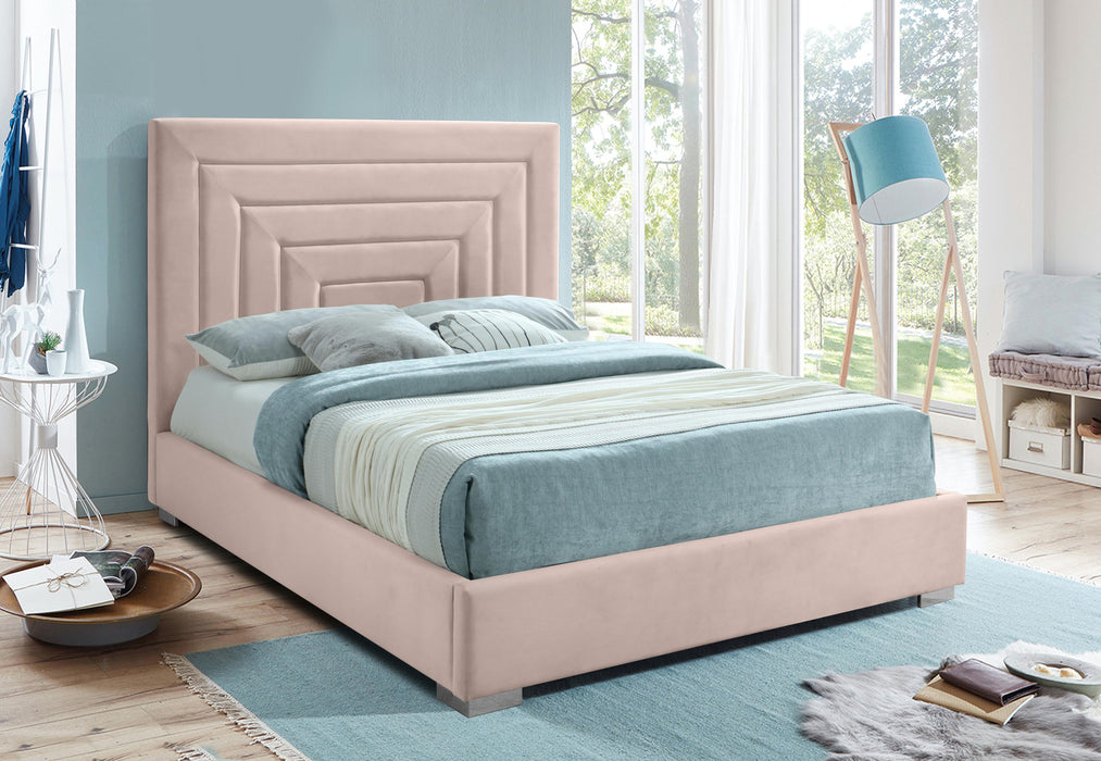 Nora Pink Velvet King Bed - Royal Furniture & Gifts (MI) - Multi Location