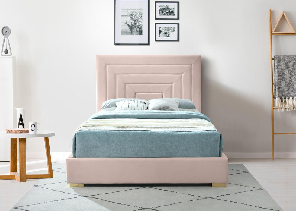 Nora Pink Velvet King Bed - Royal Furniture & Gifts (MI) - Multi Location