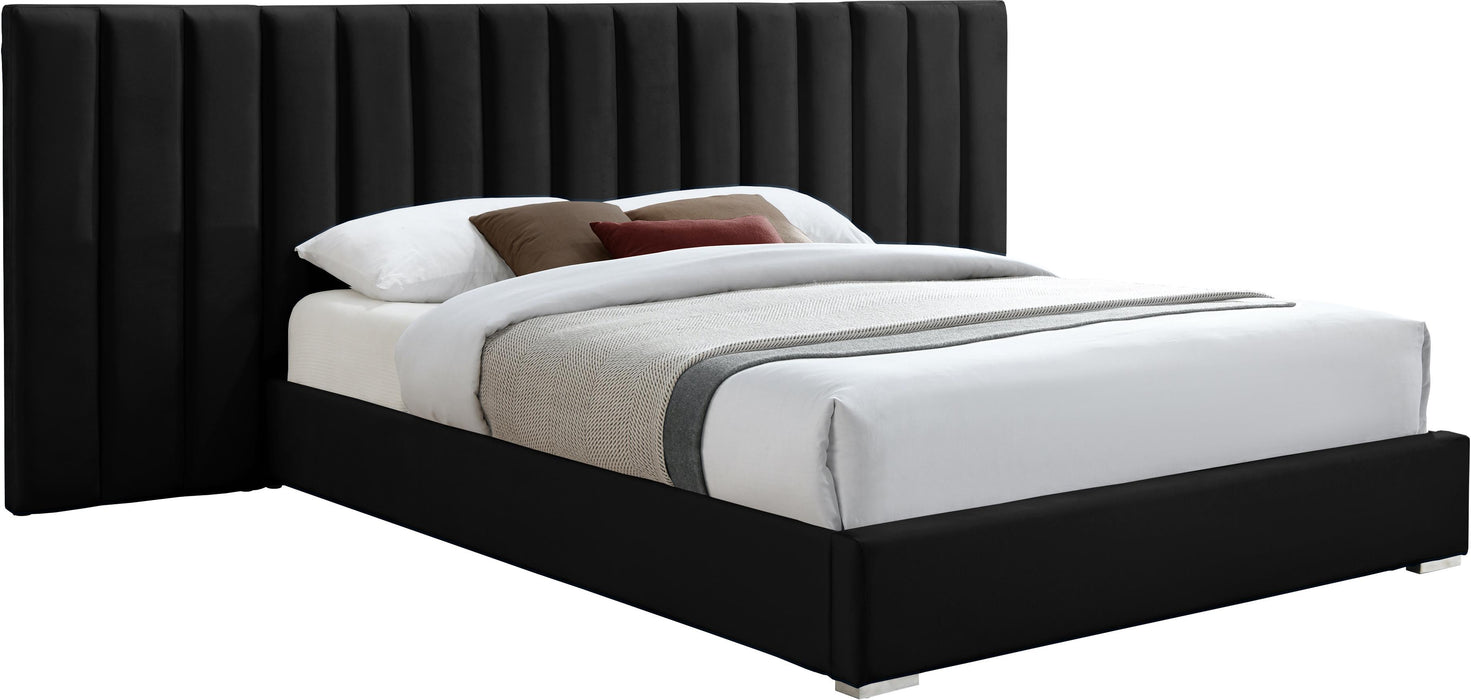 Pablo Black Velvet Queen Bed - Royal Furniture & Gifts (MI) - Multi Location
