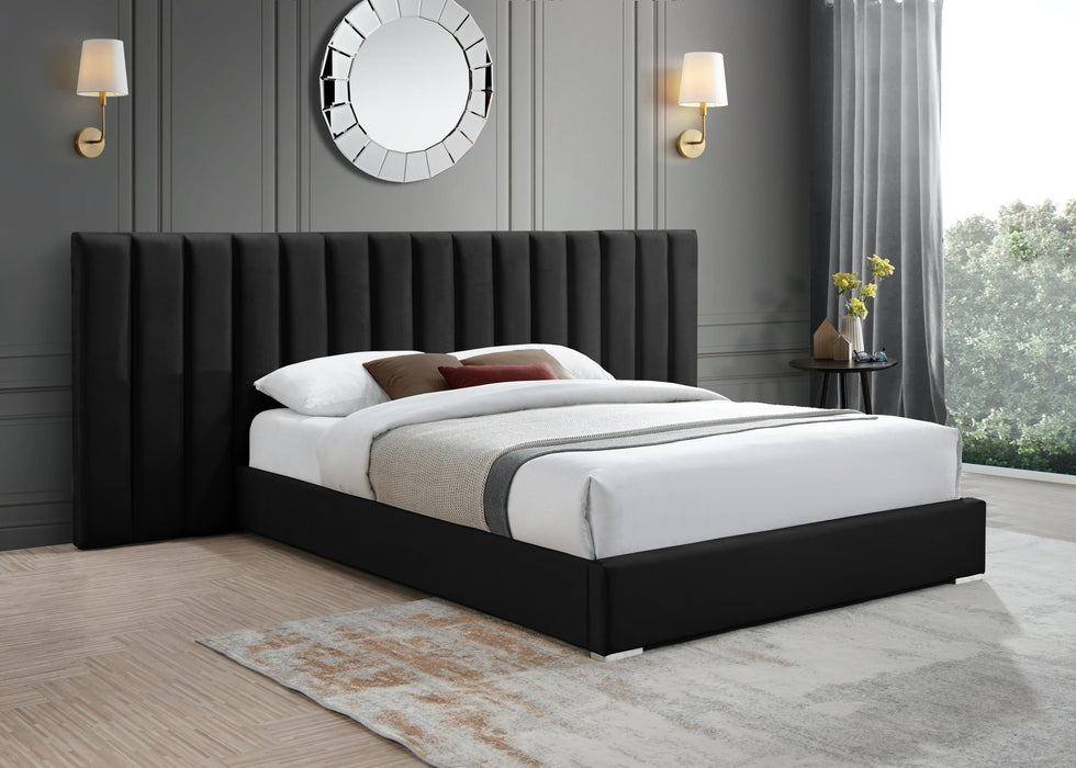 Pablo Black Velvet Queen Bed - Royal Furniture & Gifts (MI) - Multi Location