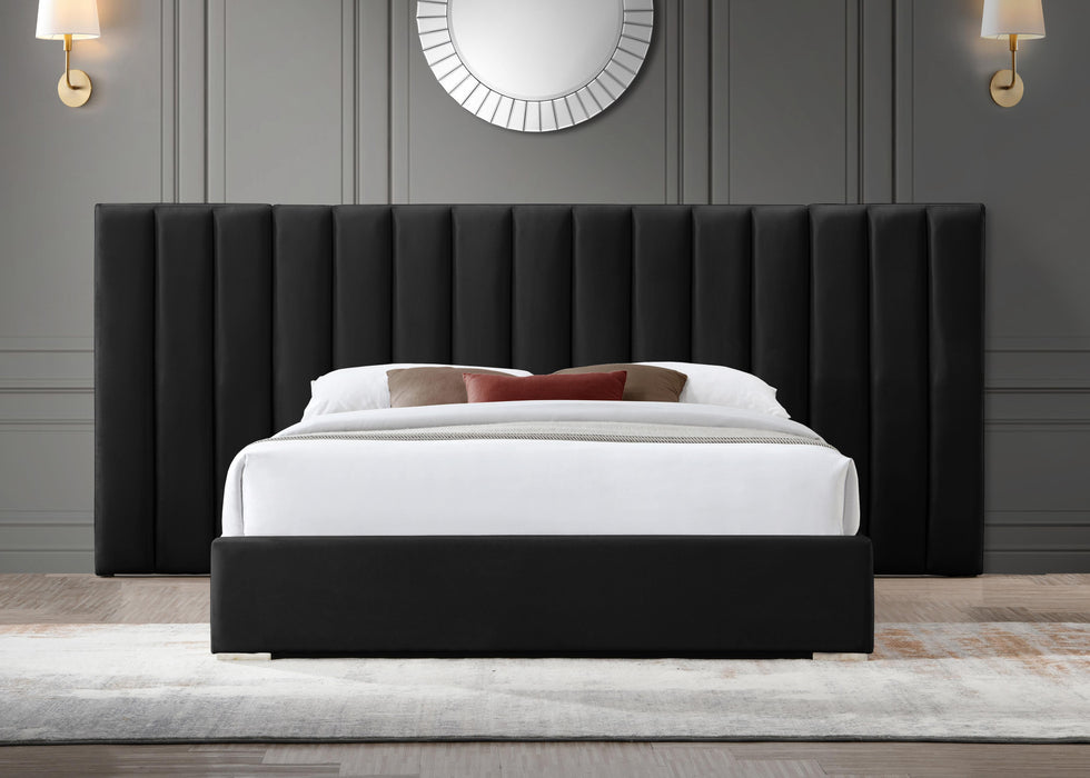 Pablo Black Velvet Queen Bed - Royal Furniture & Gifts (MI) - Multi Location