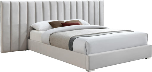 Pablo Cream Velvet Queen Bed - Royal Furniture & Gifts (MI) - Multi Location