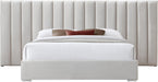 Pablo Cream Velvet Queen Bed - Royal Furniture & Gifts (MI) - Multi Location