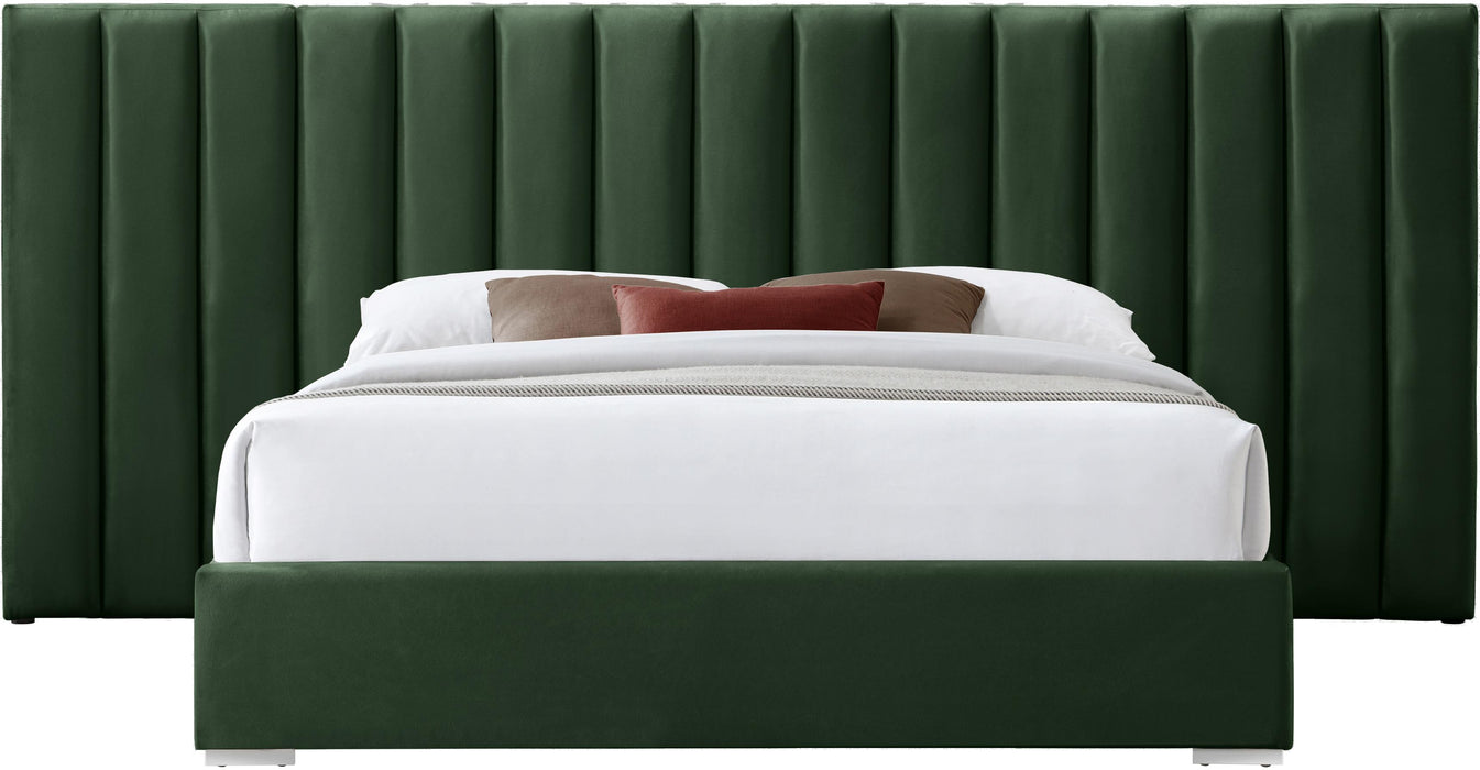 Pablo Green Velvet Queen Bed - Royal Furniture & Gifts (MI) - Multi Location