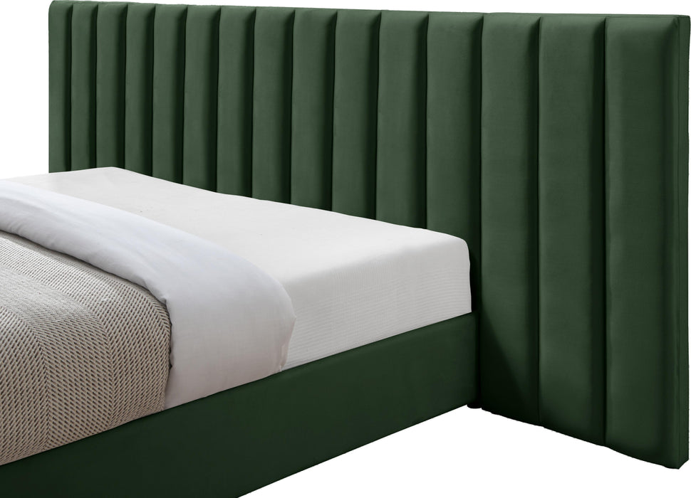 Pablo Green Velvet Queen Bed - Royal Furniture & Gifts (MI) - Multi Location