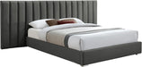 Pablo Grey Velvet Queen Bed - Royal Furniture & Gifts (MI) - Multi Location