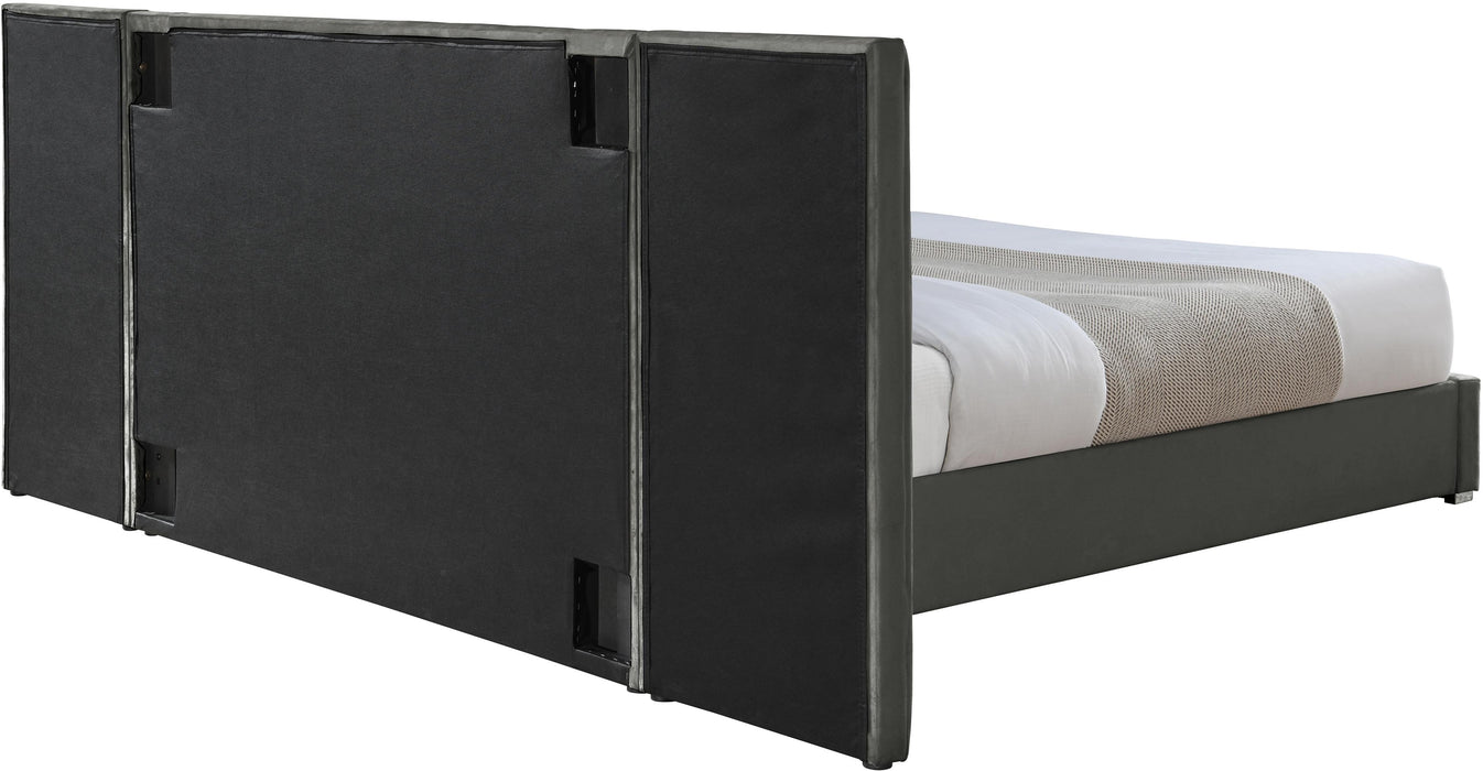 Pablo Grey Velvet Queen Bed - Royal Furniture & Gifts (MI) - Multi Location