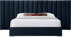 Pablo Navy Velvet Queen Bed - Royal Furniture & Gifts (MI) - Multi Location