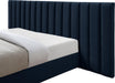 Pablo Navy Velvet Queen Bed - Royal Furniture & Gifts (MI) - Multi Location