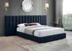 Pablo Navy Velvet Queen Bed - Royal Furniture & Gifts (MI) - Multi Location