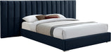 Pablo Navy Velvet Queen Bed - Royal Furniture & Gifts (MI) - Multi Location