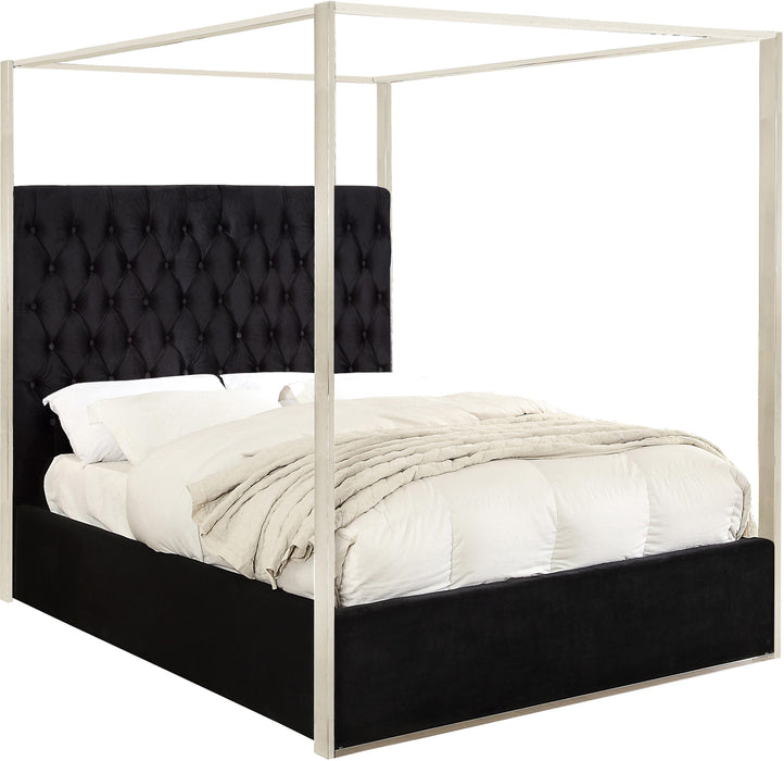 Porter Black Velvet Queen Bed - Royal Furniture & Gifts (MI) - Multi Location