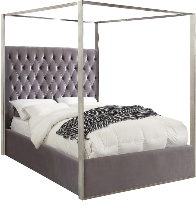 Porter Grey Velvet Queen Bed - Royal Furniture & Gifts (MI) - Multi Location