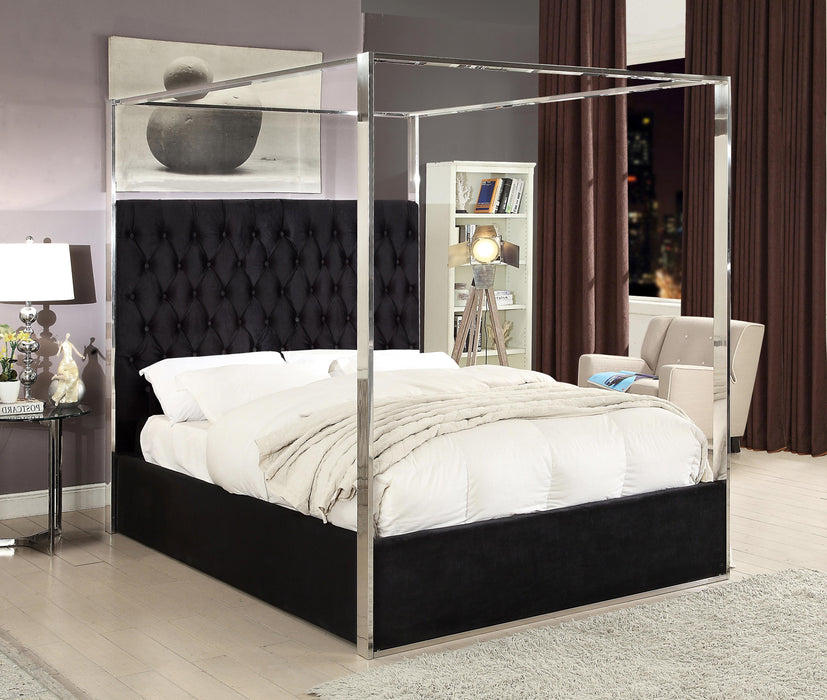Porter Black Velvet Queen Bed - Royal Furniture & Gifts (MI) - Multi Location