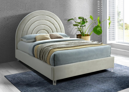 Rainbow Cream Velvet King Bed - Royal Furniture & Gifts (MI) - Multi Location