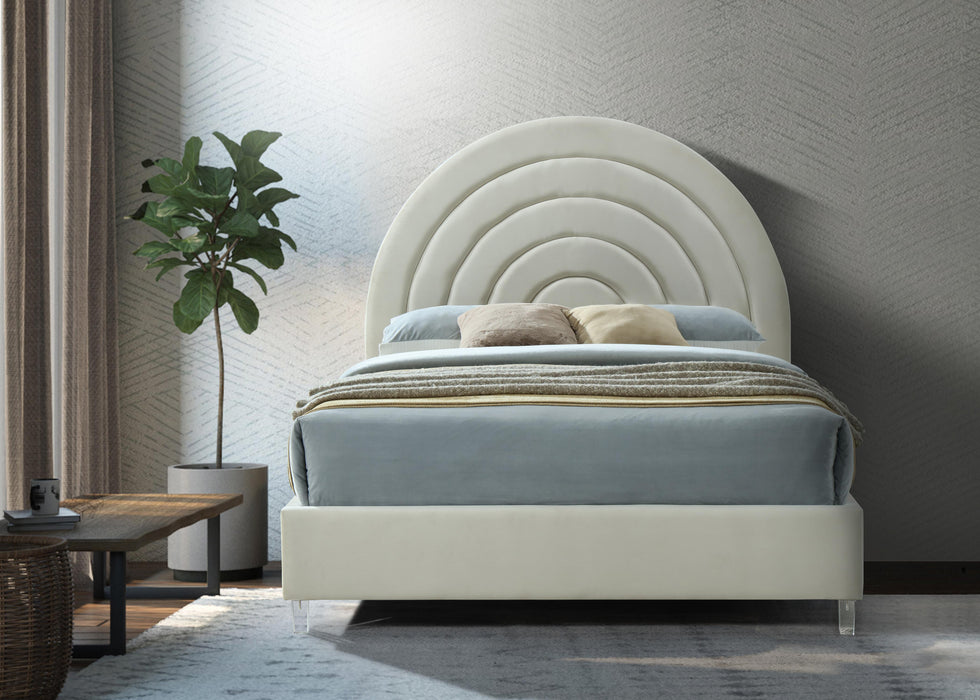 Rainbow Cream Velvet King Bed - Royal Furniture & Gifts (MI) - Multi Location
