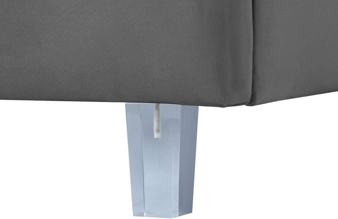Rainbow Grey Velvet King Bed - Royal Furniture & Gifts (MI) - Multi Location
