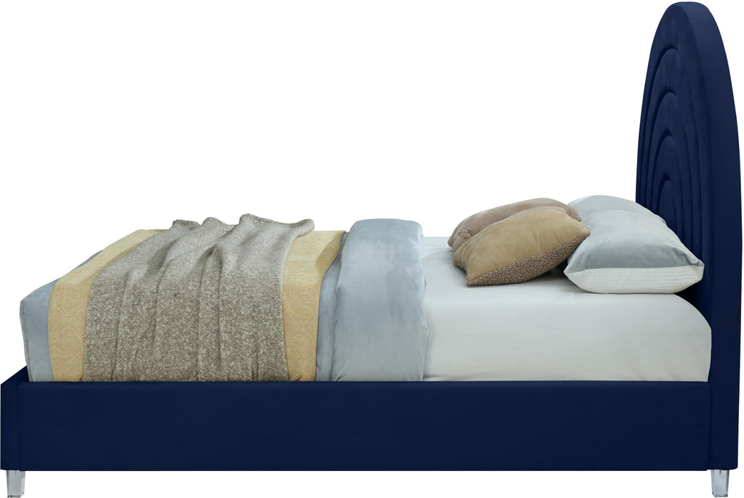 Rainbow Navy Velvet King Bed - Royal Furniture & Gifts (MI) - Multi Location