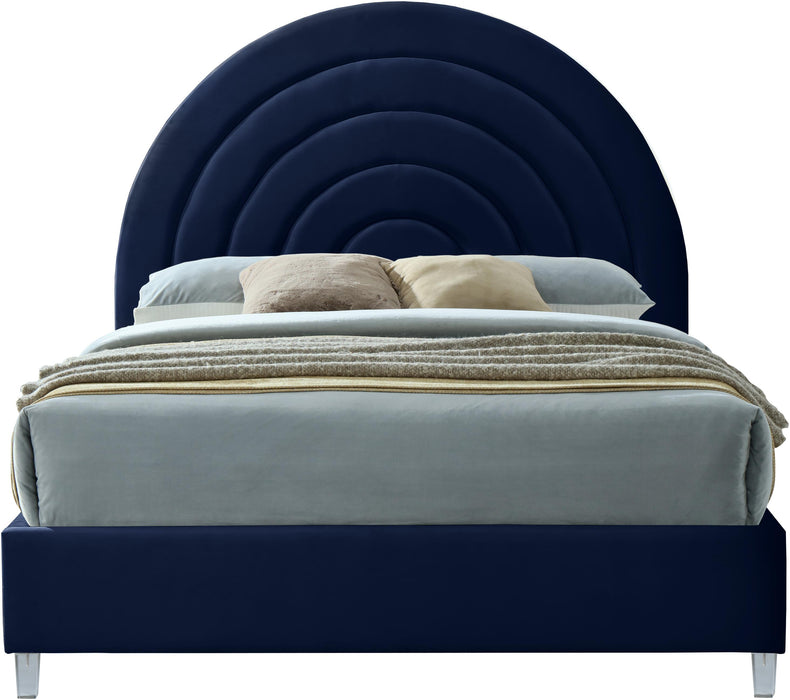 Rainbow Navy Velvet King Bed - Royal Furniture & Gifts (MI) - Multi Location