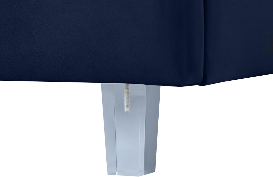 Rainbow Navy Velvet Queen Bed - Royal Furniture & Gifts (MI) - Multi Location