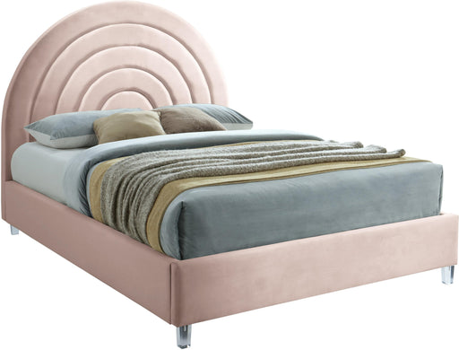 Rainbow Pink Velvet Queen Bed - Royal Furniture & Gifts (MI) - Multi Location