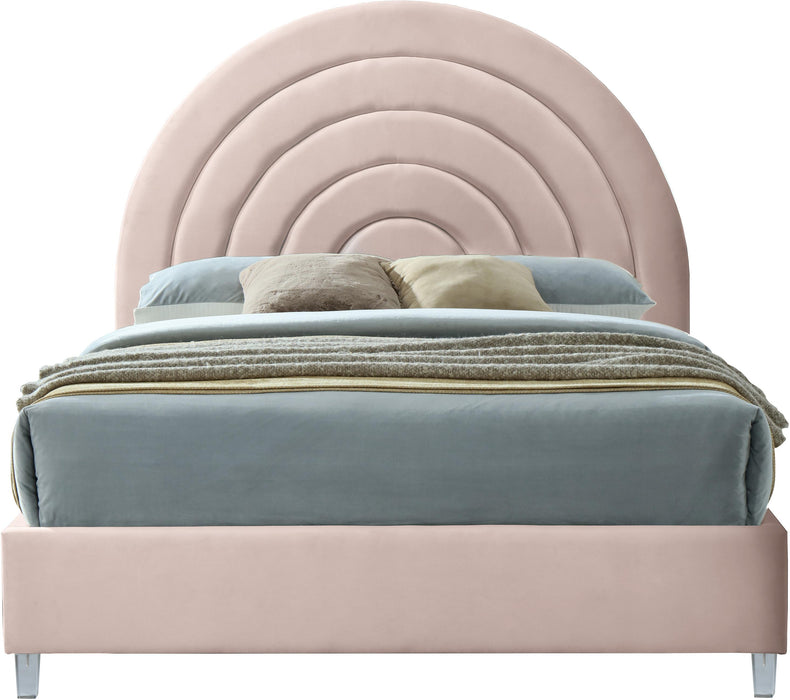 Rainbow Pink Velvet Queen Bed - Royal Furniture & Gifts (MI) - Multi Location