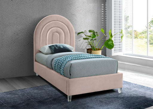 Rainbow Pink Velvet Twin Bed - Royal Furniture & Gifts (MI) - Multi Location