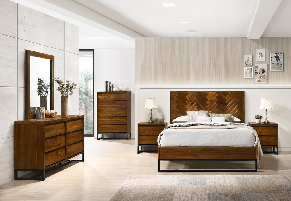Reed Antique Coffee King Bed (3 Boxes) - Royal Furniture & Gifts (MI) - Multi Location