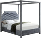 Rowan Grey Velvet Queen Bed (3 Boxes) - Royal Furniture & Gifts (MI) - Multi Location