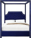 Rowan Navy Velvet Queen Bed (3 Boxes) - Royal Furniture & Gifts (MI) - Multi Location