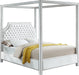 Rowan White Velvet Queen Bed (3 Boxes) - Royal Furniture & Gifts (MI) - Multi Location