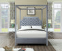 Rowan Grey Velvet Queen Bed (3 Boxes) - Royal Furniture & Gifts (MI) - Multi Location