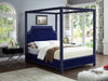 Rowan Navy Velvet Queen Bed (3 Boxes) - Royal Furniture & Gifts (MI) - Multi Location