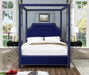 Rowan Navy Velvet Queen Bed (3 Boxes) - Royal Furniture & Gifts (MI) - Multi Location