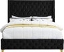 Savan Black Velvet Queen Bed - Royal Furniture & Gifts (MI) - Multi Location