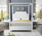 Rowan White Velvet Queen Bed (3 Boxes) - Royal Furniture & Gifts (MI) - Multi Location