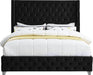 Savan Black Velvet Queen Bed - Royal Furniture & Gifts (MI) - Multi Location