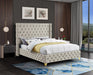 Savan Cream Velvet King Bed - Royal Furniture & Gifts (MI) - Multi Location