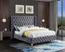 Savan Grey Velvet King Bed - Royal Furniture & Gifts (MI) - Multi Location