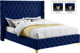 Savan Navy Velvet Queen Bed - Royal Furniture & Gifts (MI) - Multi Location